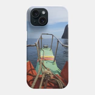 View through a longtail boat to the Andaman sea Phone Case