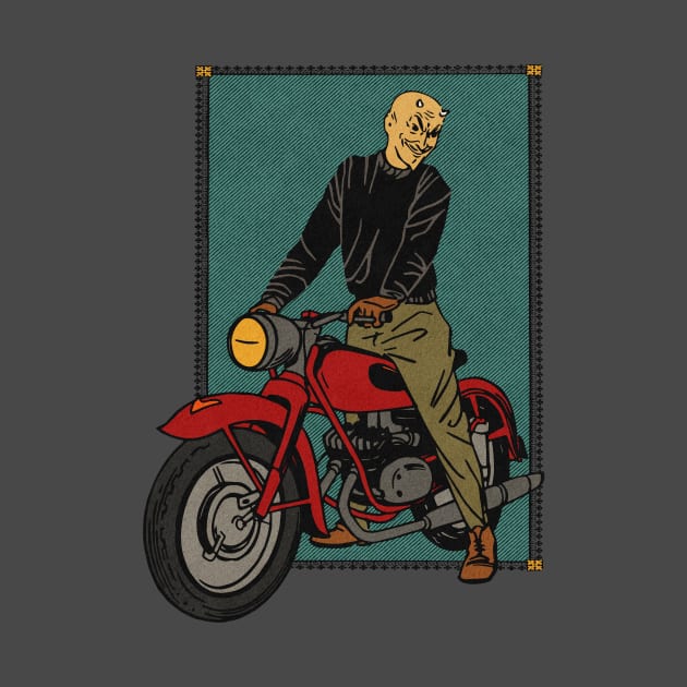 Demon Motorcycle Enthusiast by Kujo Vintage