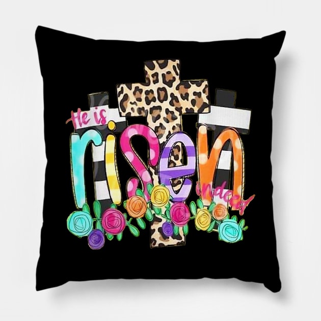 He is Risen Christian Easter Happy Eater Day Gift For Women Pillow by tabbythesing960