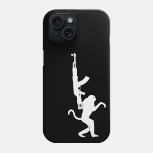 Funny monkey with AK in his hands Phone Case