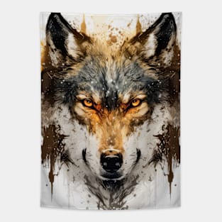 Wolf Portrait Animal Painting Wildlife Outdoors Adventure Tapestry