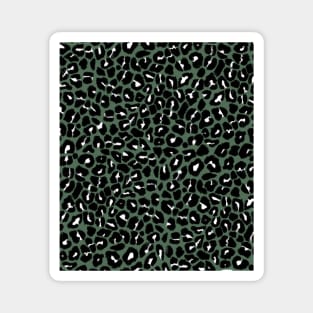 Olive Green Leopard Spots Print Magnet