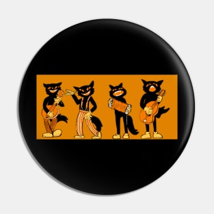 Vintage Style Halloween Jazz Cats Pin