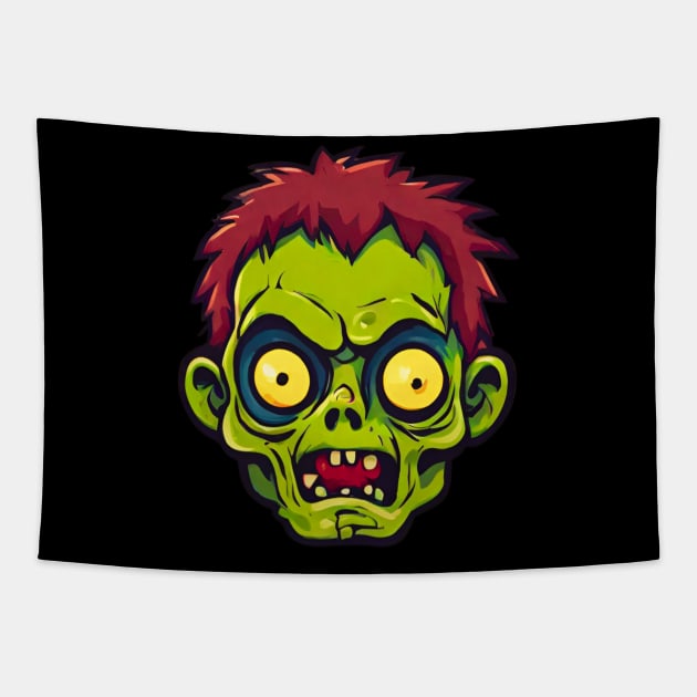 The Green Face Zombie -Halloween Tapestry by Whisky1111