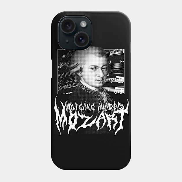 Wolfgang Amadeus Mozart Metal Phone Case by blueversion