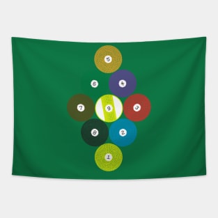 Billiard Balls on Billiard Balls - 9 Ball Tapestry