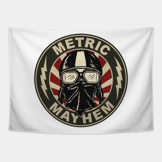 Metric Mayhem Rider Face Girls Tapestry by Ac Vai