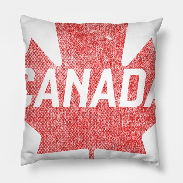 Canada Est. 1867 Vintage Faded Canada Maple Leaf  design Pillow by Vector Deluxe