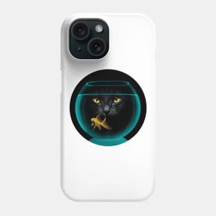 Black Cat & Goldfish Phone Case