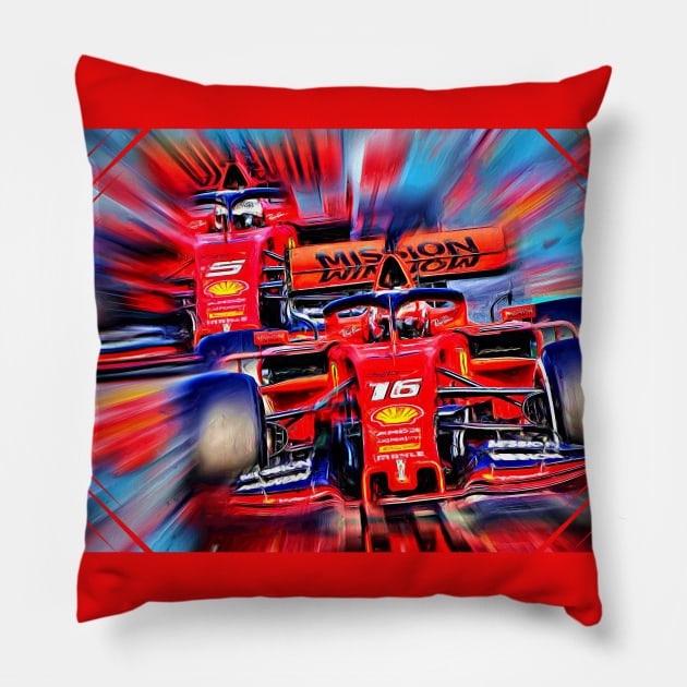 Leclerc - Vettel Pillow by DeVerviers