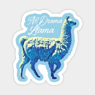 No Drama Lhama - Bluish Tritone Design Magnet