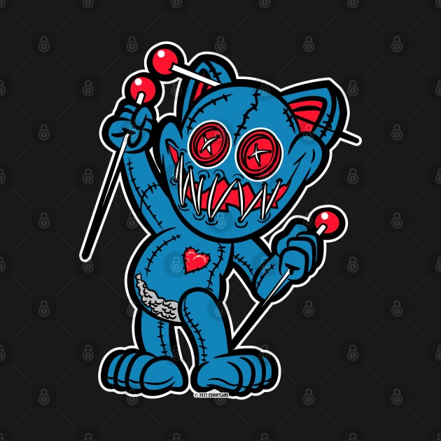 Happy VooDoo Kitty Cat Doll Tennessee Colors by eShirtLabs