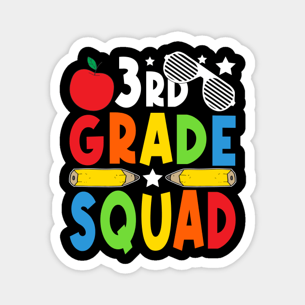 3rd  Grade Squad Teachers Boys Girls Funny Back To School Magnet by drag is art