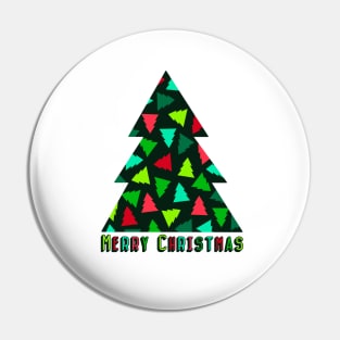 Christmas Tree Pattern in Green and Red Pin