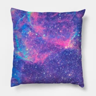 Nebula Pink and Blue Space Pillow