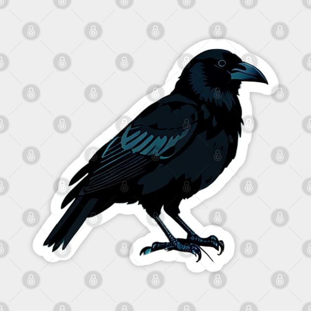 Side Profile of a Raven Magnet by CursedContent