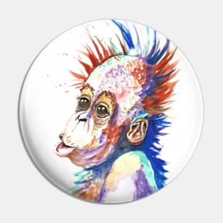 Cute Rainbow Orangutan Monkey painting Pin