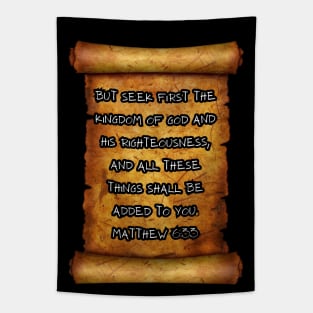 Matthew 6:33 SEEK THE KINGDOM  ROLL SCROLL Tapestry