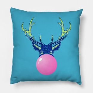 Pink Bubblegum Reindeer Pillow