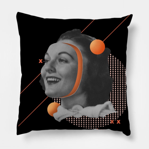 Surrealistic Orange Woman Zesty Art with a Hidden Message Pillow by Ken Adams Store