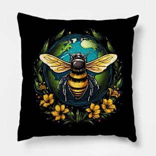 Bee Earth Day Pillow