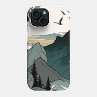 beautiful mountain view, vintage style Phone Case