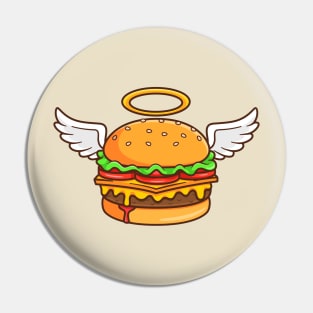 Angel Burger Flying Cartoon Pin