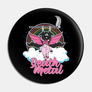 Death Metal Unicorn Rainbow Pin