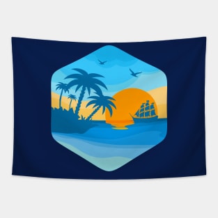 Jolly Roger Marine Illustration Tapestry