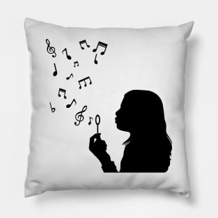 Blowing Musical Notes Pillow