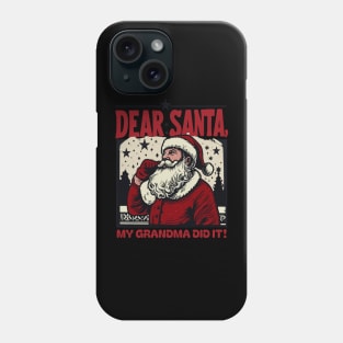 Dear Santa…My () Did It: Vintage Santa Art Design Phone Case