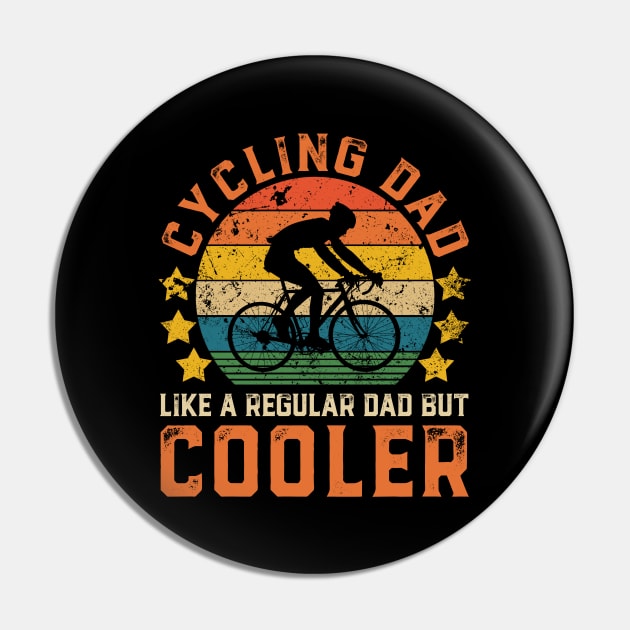 Cycling Dad Funny Vintage Cycling Father's Day Gift Pin by Damsin