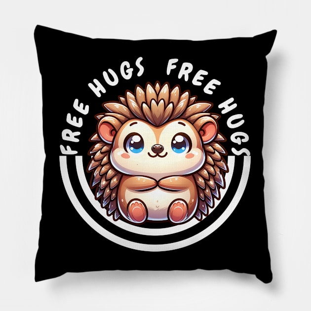 Cuddly Hedgehog: Free Hugs and Smiles for All Pillow by Bellinna