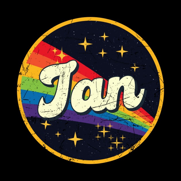 Ian // Rainbow In Space Vintage Grunge-Style by LMW Art