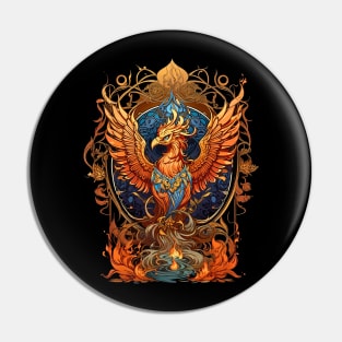 Rise like a Phoenix retro vintage boho design Pin