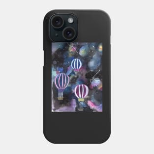 Hot Air Balloons in a Galaxy Sky Phone Case