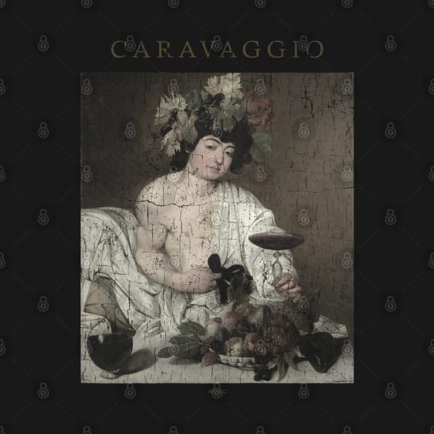 Bacchus Caravaggio distressed style by Artilo