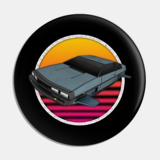 Flying Delorean Pin