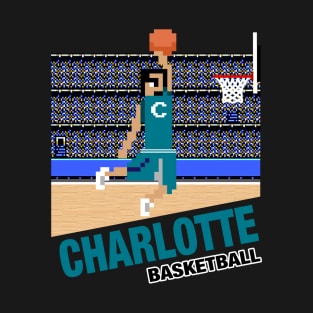 Charlotte Basketball 8 bit pixel art cartridge design T-Shirt