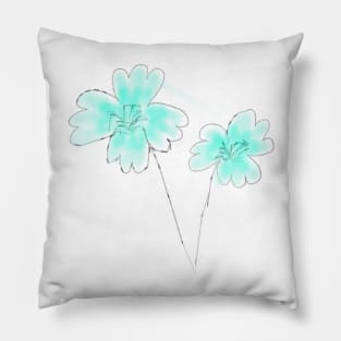 Green blue watercolor art Pillow