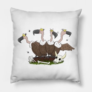 Funny vultures humour cartoon Pillow