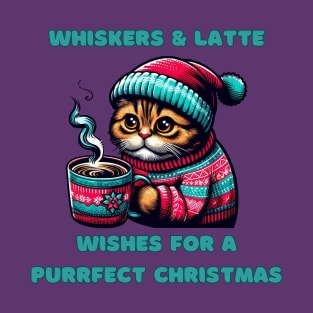 I Love Coffee Christmas And Cats, Cat And Coffee T-Shirt