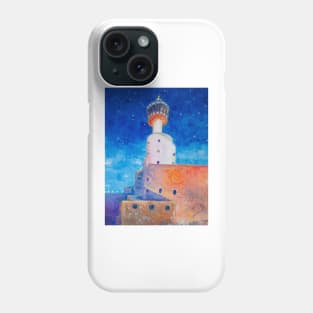 The tower of the Nautic Club in the light of street lamps Phone Case