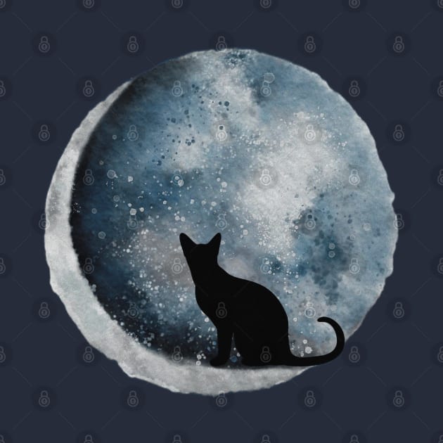 Cat and Crescent Moon by Off the Page
