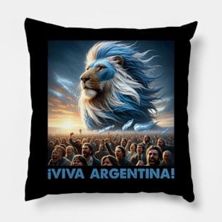 Argentina Flag Colors Javier Milei Lion Pillow