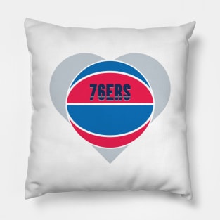 Heart Shaped Philadelphia 76ers Basketball Pillow