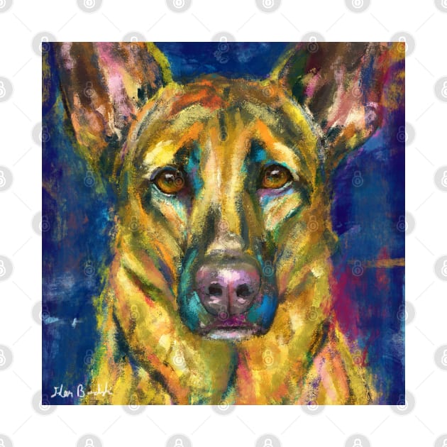 Colorful German Shepherd Artistic Painting by ibadishi