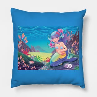 Mermaid and Fish 2 Pillow