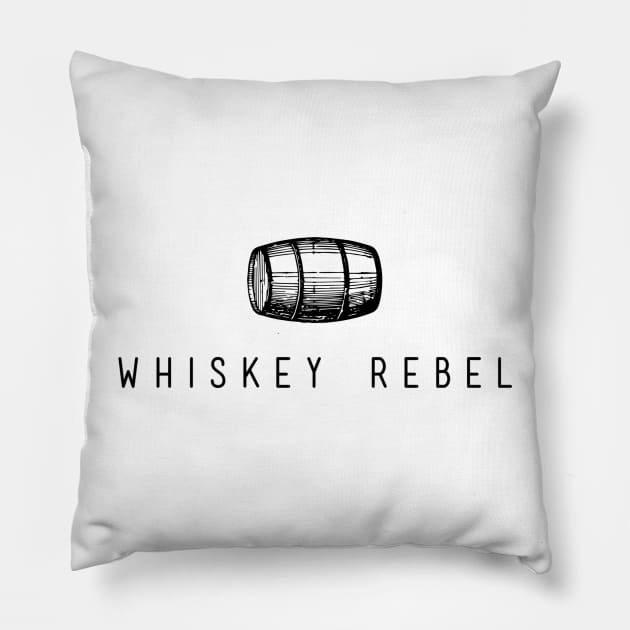 Whiskey Rebel Black Logo Pillow by The Whiskey Rebellion Club