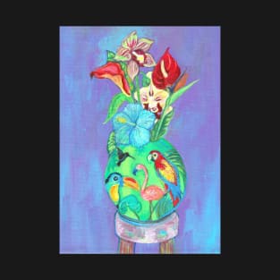 Flowers in a Vase with a Tropical Vibe T-Shirt